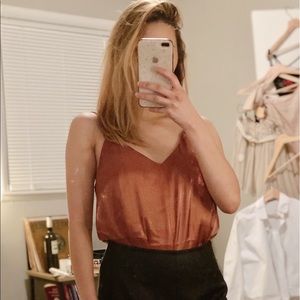 Metallic Satin Cami Top